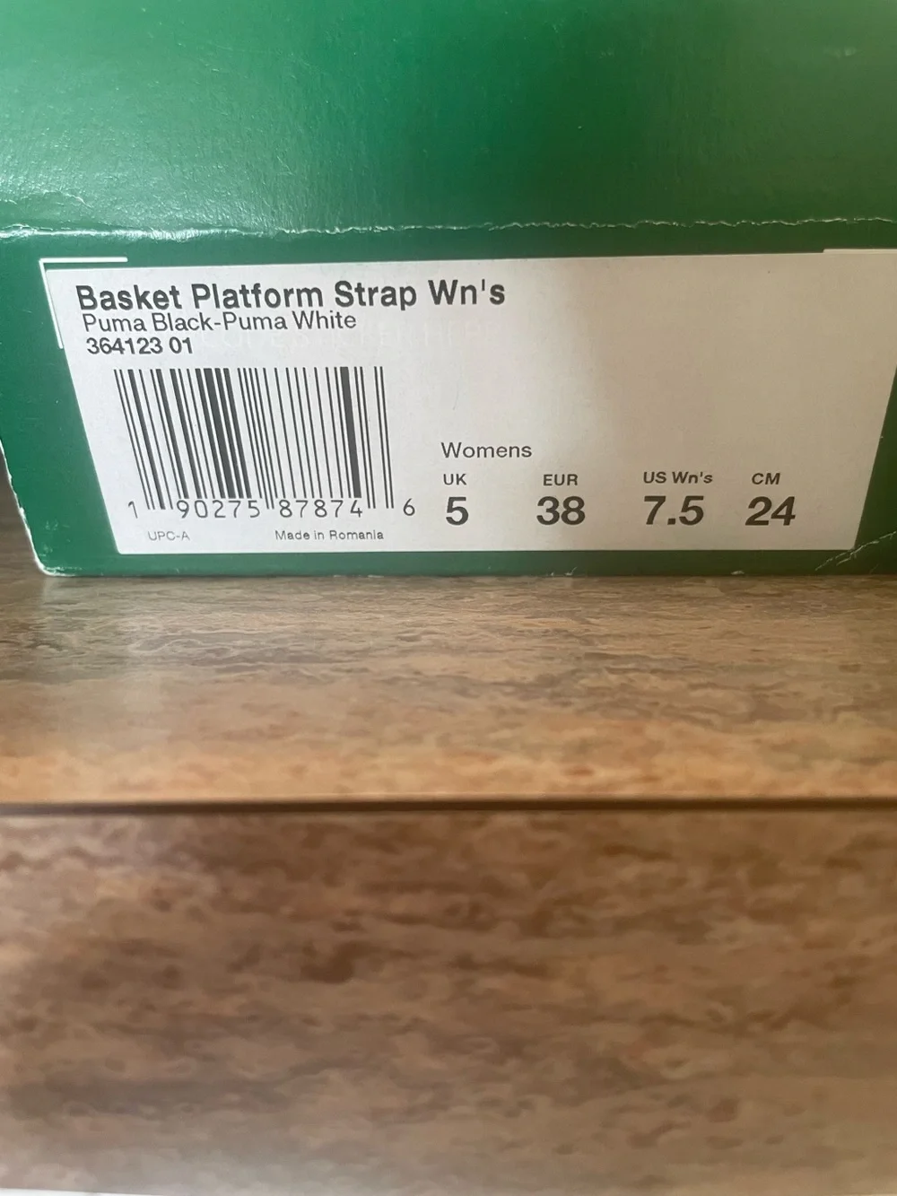 Puma women's Black Basket Platform New Size 7.5